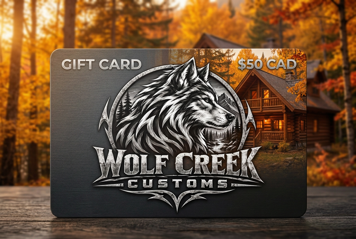 Matching fifty-dollar gift card with autumn woodland