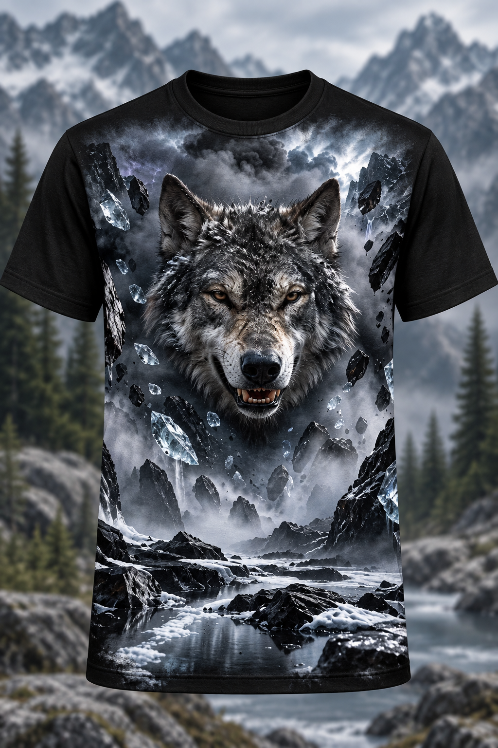 Storm Wolf Tee mockup